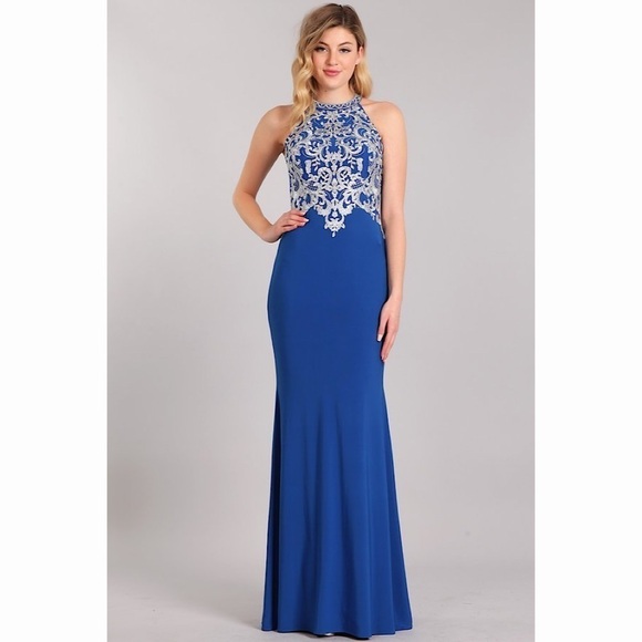 ROYAL Blue Gown Prom Wedding 1779 - Picture 1 of 6